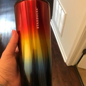 NWT Starbucks rainbow, ombre tumbler (with straw)